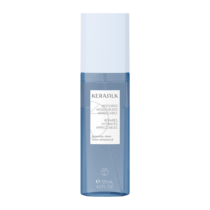 Kerasilk spray front packaging showing bottle and label for instant protection