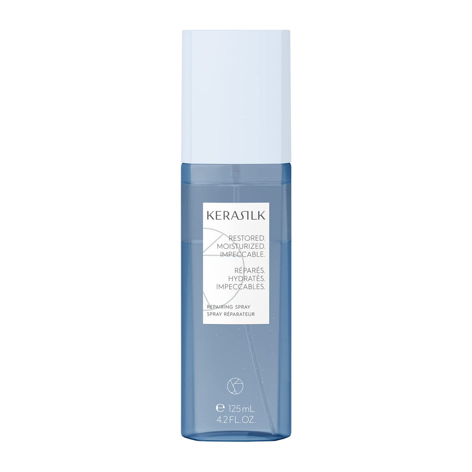 Kerasilk spray front packaging showing bottle and label for instant protection