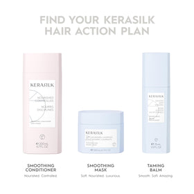 Kerasilk bottle next to common haircare bottles showing 200ml size and travel-friendly benefit