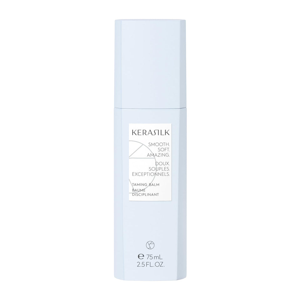 Kerasilk taming balm front packaging showing product and benefit of instant smoothing