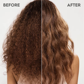 Kerasilk taming balm used during blow-dry showing heat protection and smoother styling