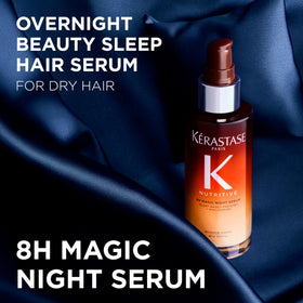 KÉRASTASE before and after hair photo showing improved shine and reduced frizz