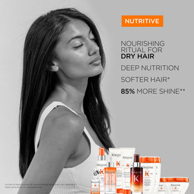 KÉRASTASE after-wash soft shiny hair demonstrating improved manageability benefit