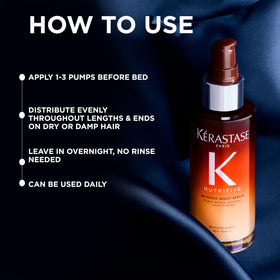 KÉRASTASE applying serum to mid-lengths and ends for detangling and hydration benefit