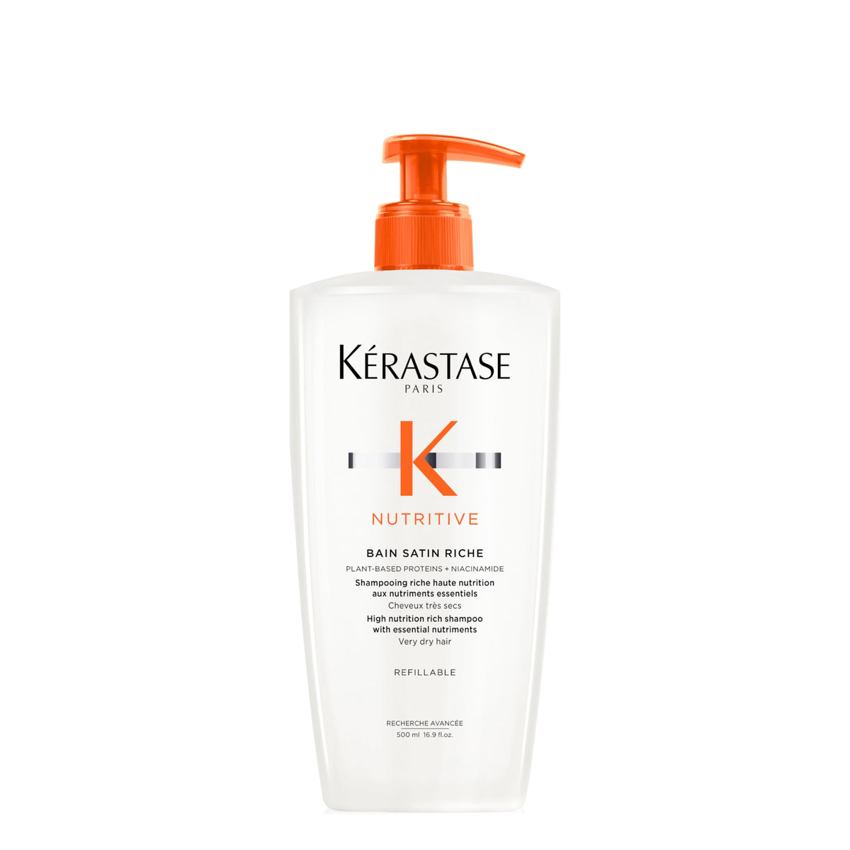 KÉRASTASE front bottle shot showing elegant packaging and rich formula benefits