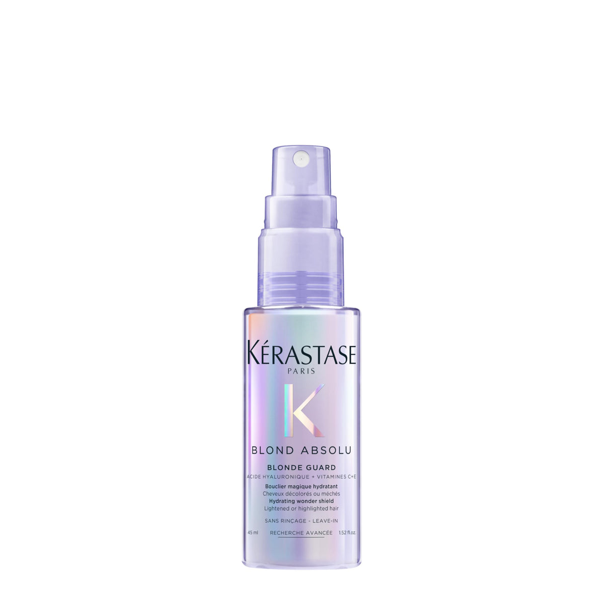 Kérastase front bottle shot showing clean packaging and visible product benefit