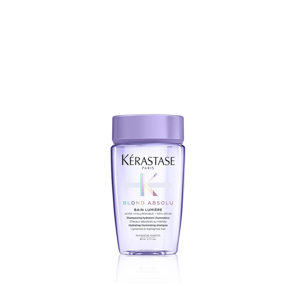 KÉRASTASE front bottle view showing travel-size and shine benefit