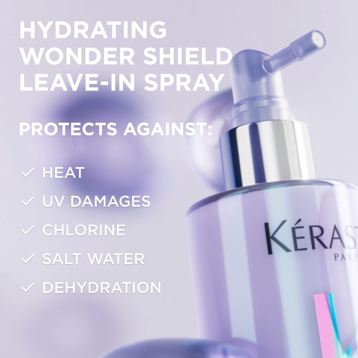 Kérastase close-up of lightweight milk texture highlighting fast absorption benefit