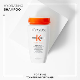 KÉRASTASE label close-up highlighting niacinamide and plant protein benefits