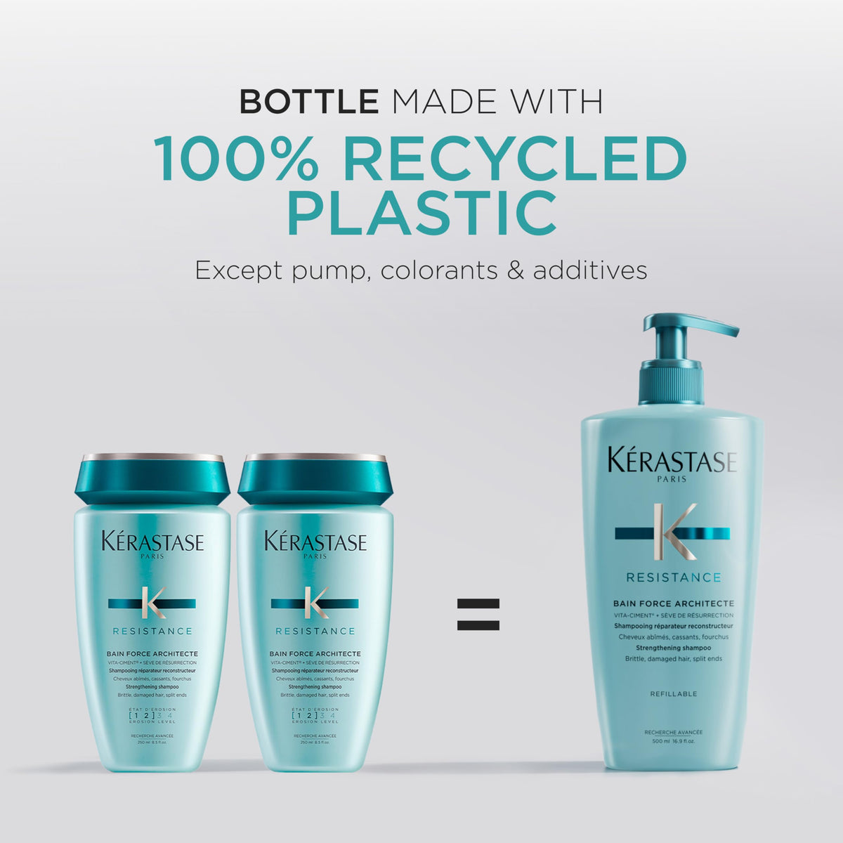 KÉRASTASE bottle beside ruler for size scale and travel-friendly visual