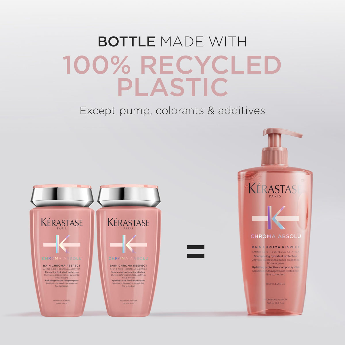 KÉRASTASE before and after photo showing improved shine and reduced frizz