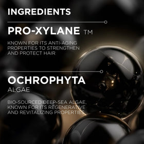 KÉRASTASE close-up of label details showing premium formulation transparency benefit