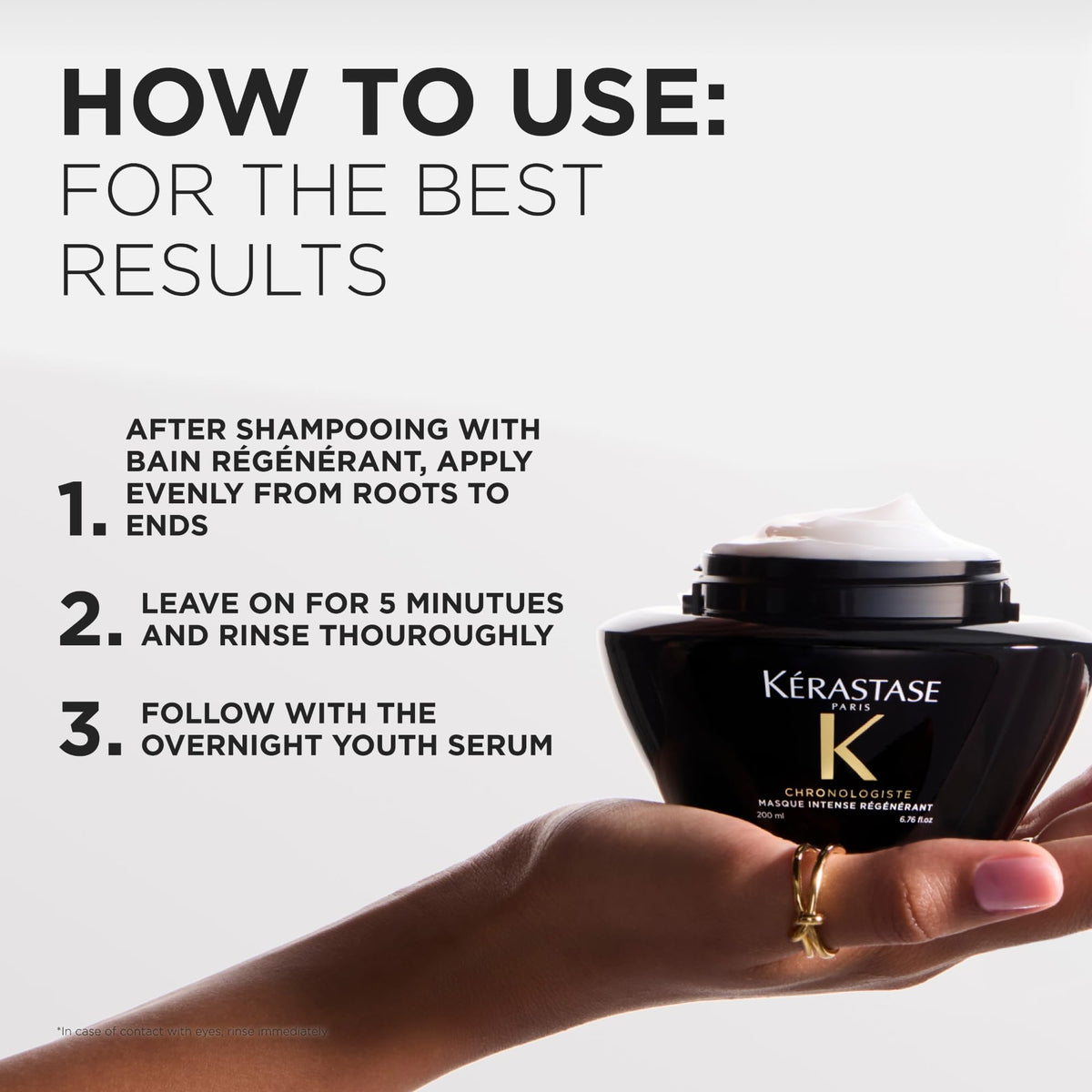 KÉRASTASE application scene smoothing mask through mid-lengths for detangling