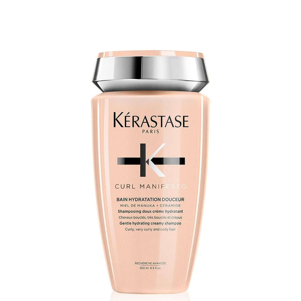 KÉRASTASE front bottle view showing product and branding, highlights premium packaging and clarity