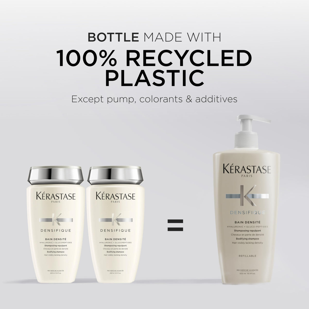 KÉRASTASE bottle in bathroom setting illustrating everyday use benefit
