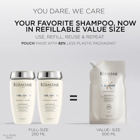 KÉRASTASE shampoo lather on hair illustrating gentle cleansing benefit