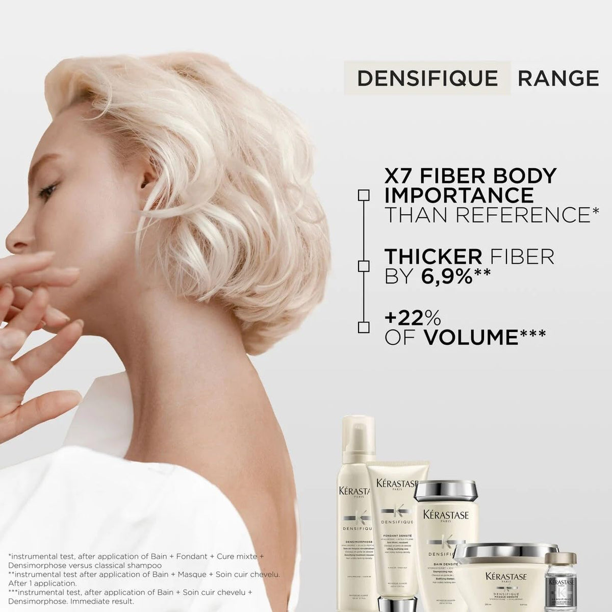 KÉRASTASE recycled-plastic label close-up emphasizing sustainability benefit