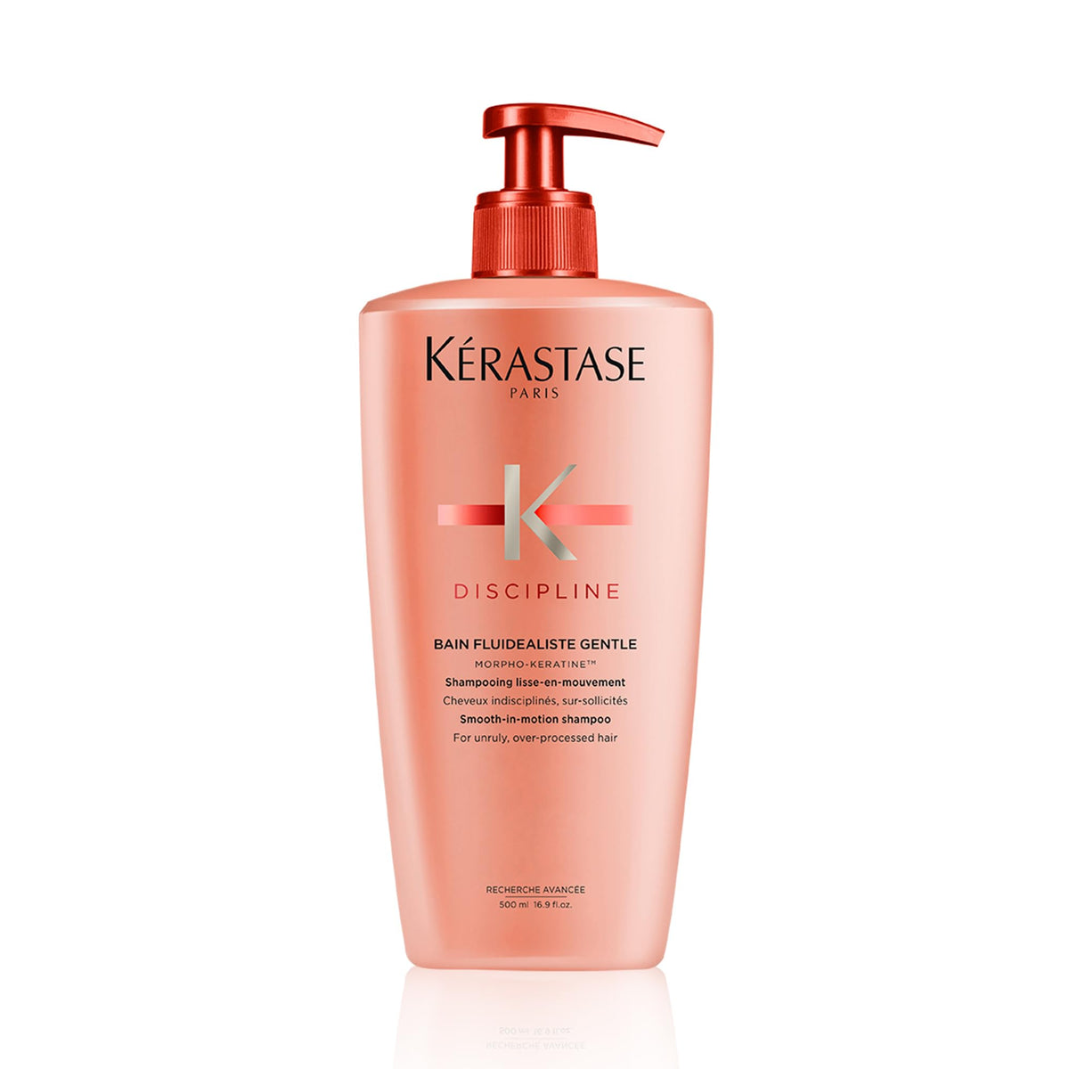 KÉRASTASE front bottle showing smooth-discipline packaging and product benefit