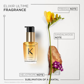 KÉRASTASE oil texture pooled to show lightweight sheen and spreadability