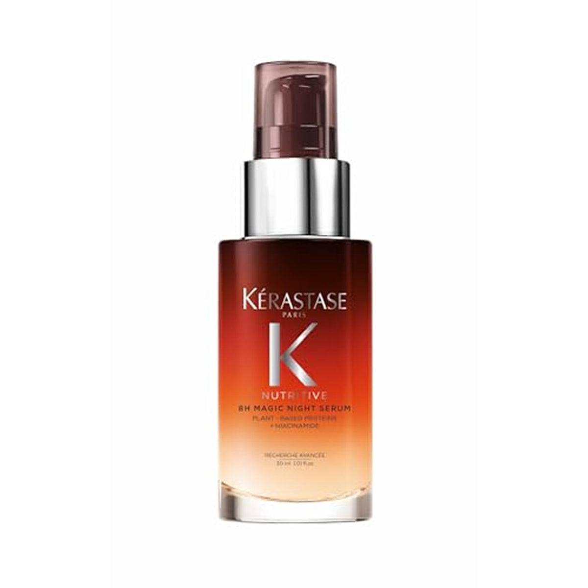 KÉRASTASE front packaging showing travel-size overnight serum benefit of easy travel
