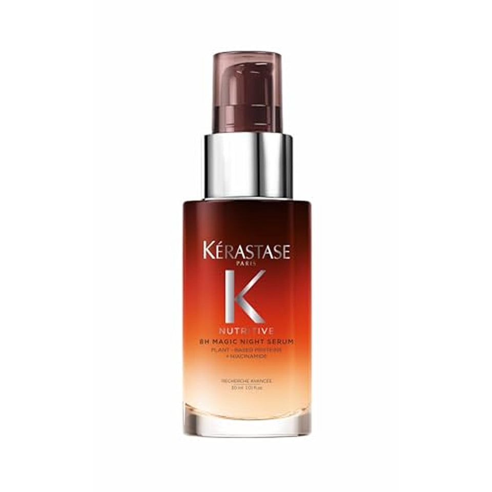 KÉRASTASE front packaging showing travel-size overnight serum benefit of easy travel