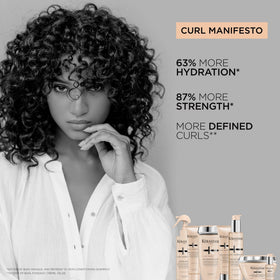 KÉRASTASE applied to sectioned hair for precise curl contouring