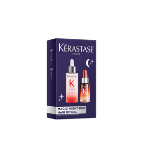 KÉRASTASE Genesis and 8H Magic Night set front view showing gift-ready packaging and benefits