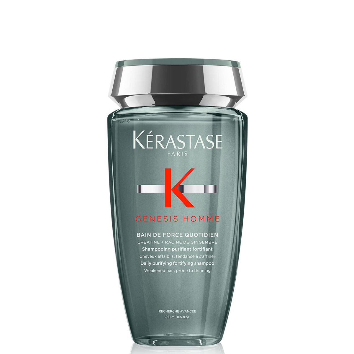 KÉRASTASE bottle front view showing product and clean styling benefit