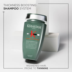 KÉRASTASE pump dispensing shampoo for controlled, no-waste application