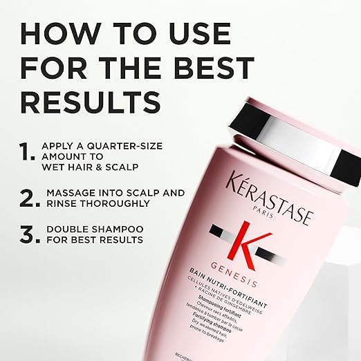 KÉRASTASE bottle on bathroom shelf lifestyle shot suggesting luxury routine