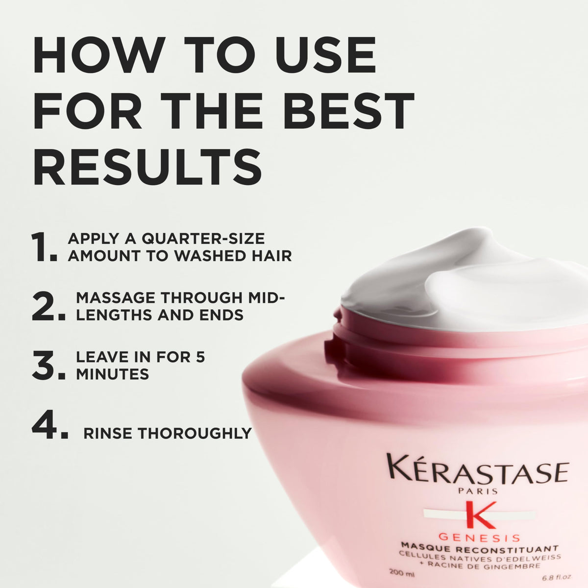 KÉRASTASE rinsing demonstration illustrating easy removal