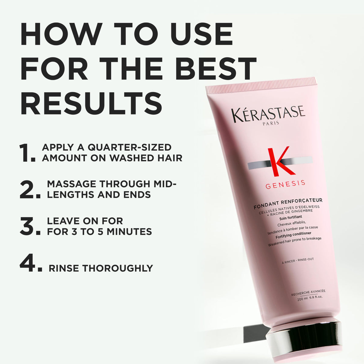 KÉRASTASE rinsed hair with visible shine and improved manageability