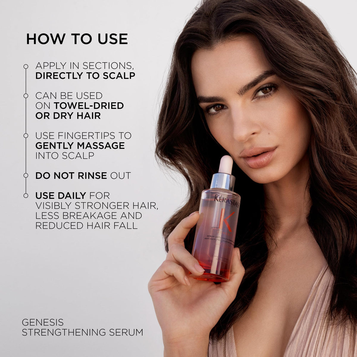 KÉRASTASE serum droplet texture displaying lightweight, non-greasy formula benefit