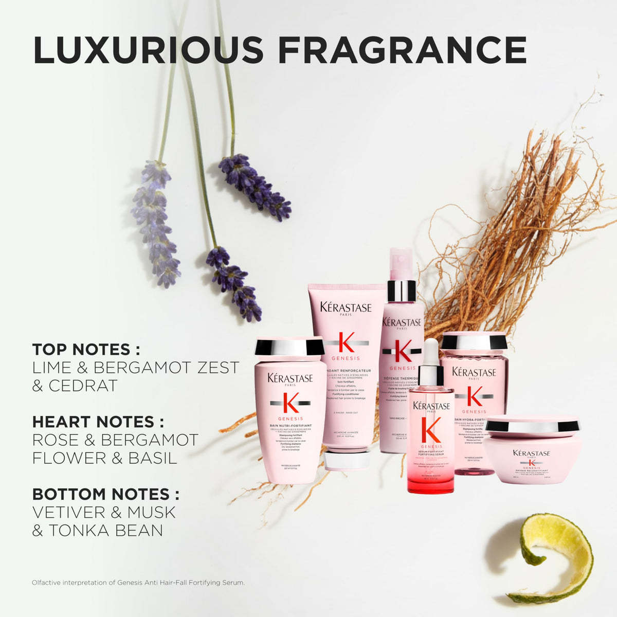 KÉRASTASE trio of shampoo conditioner serum illustrating system use