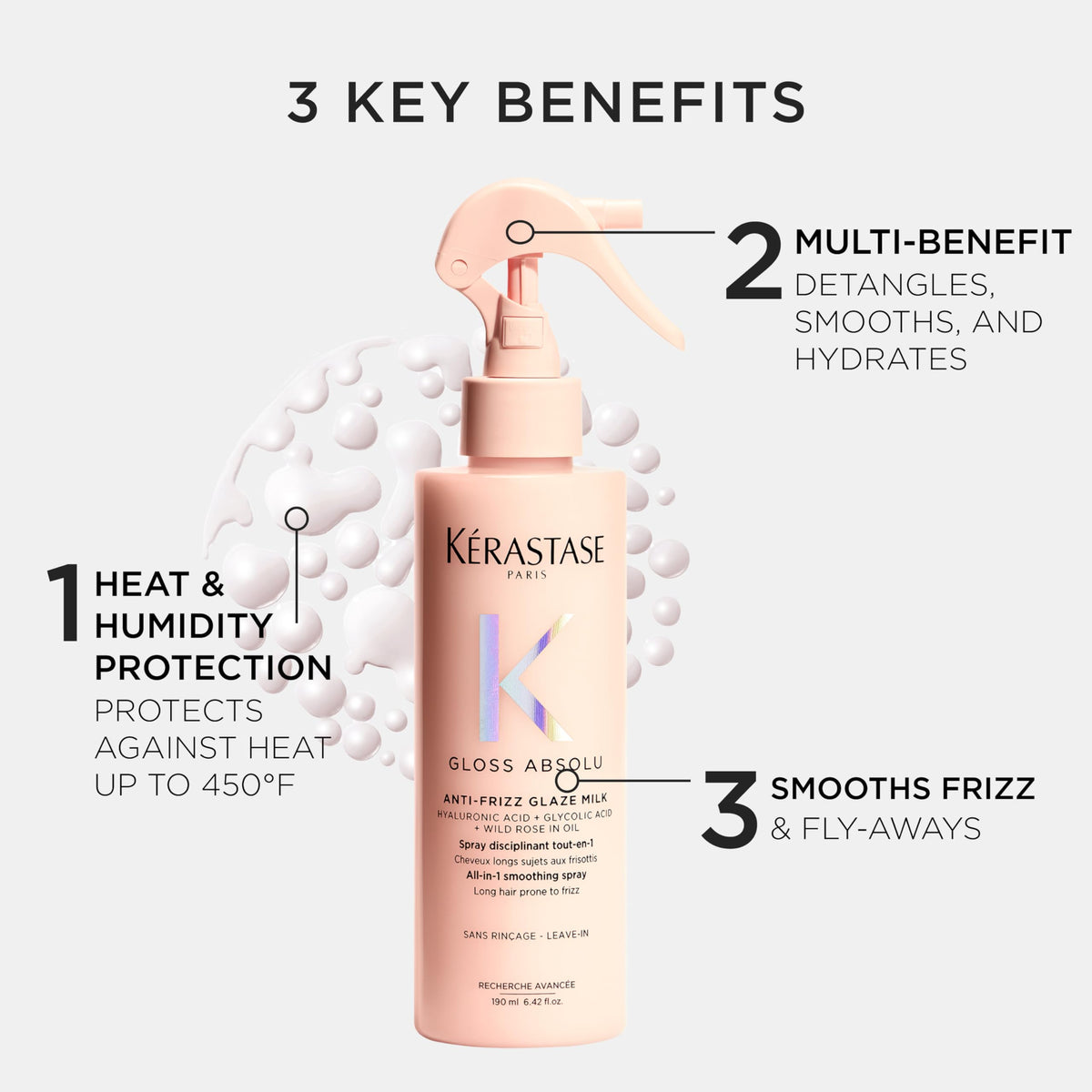 KÉRASTASE before and after long hair comparison showing smoother lengths