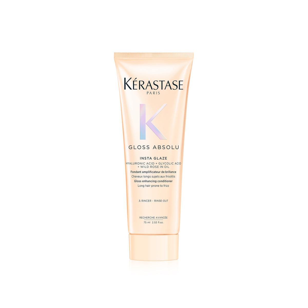 KÉRASTASE front packaging of Gloss Absolu conditioner shows brand and shine benefit