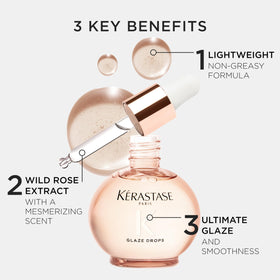 KÉRASTASE applying drops to hair lengths for smooth finish