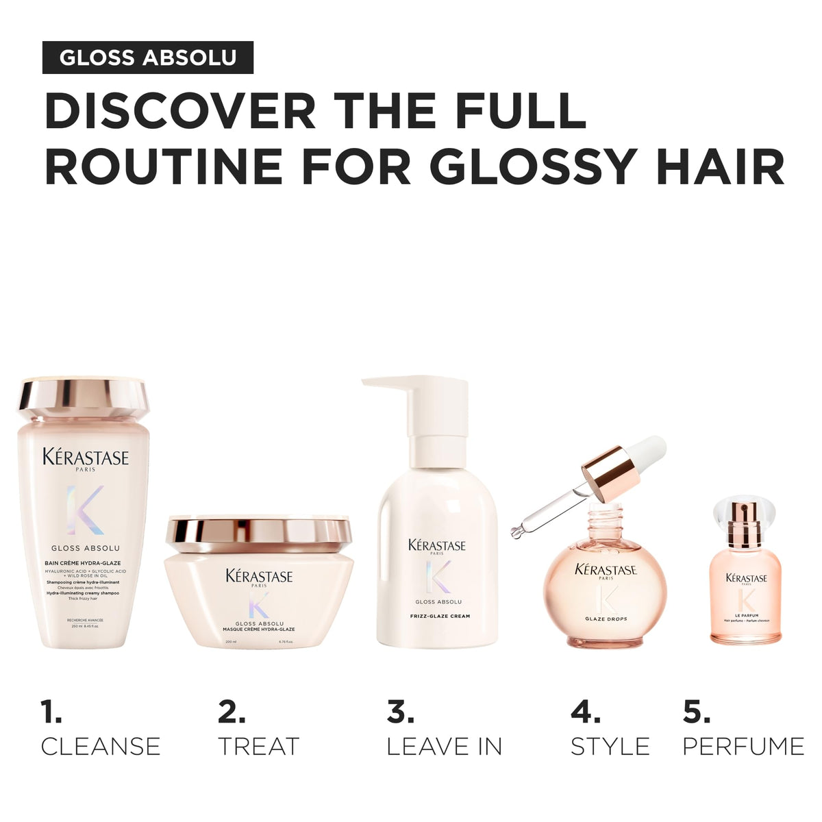 KÉRASTASE full routine with masque and cream for amplified gloss and control
