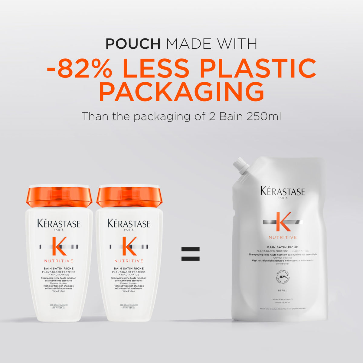 KÉRASTASE ingredients label close-up noting plant proteins and niacinamide