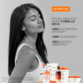 KÉRASTASE bottle beside hand for scale and travel-friendly benefit