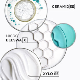 KÉRASTASE product in hand being applied to towel-dried hair, shows easy distribution