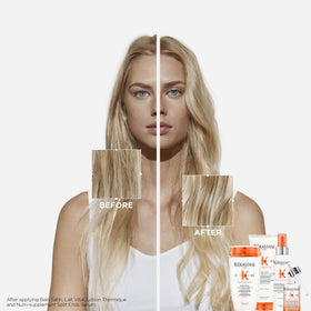 KÉRASTASE lotion texture close-up highlighting lightweight feel and absorption benefit