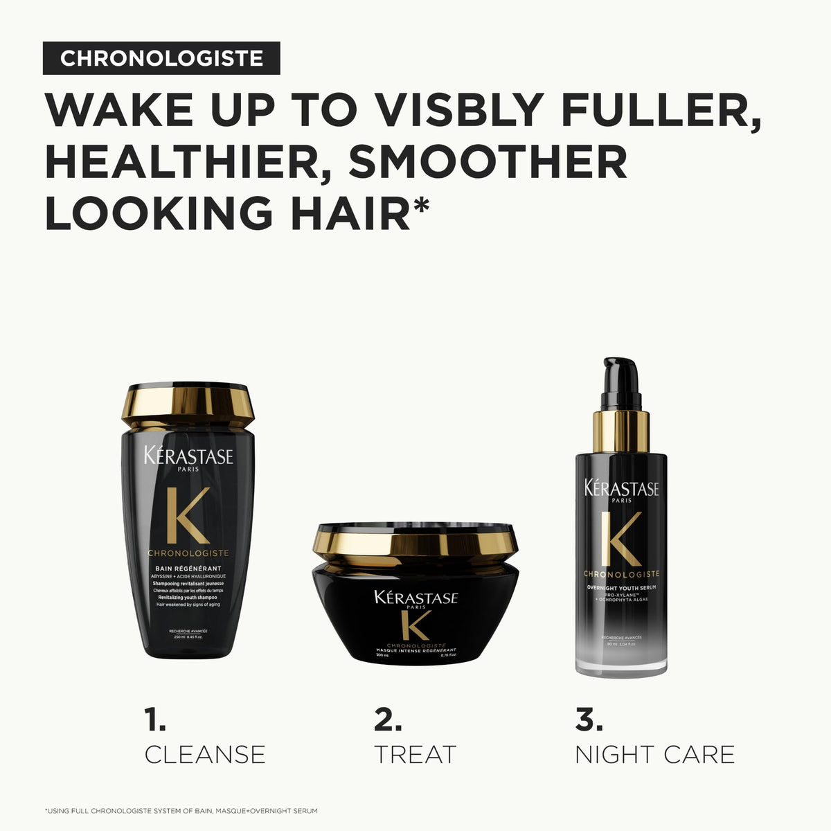 KÉRASTASE luxury packaging on surface, elevates nightly self-care ritual