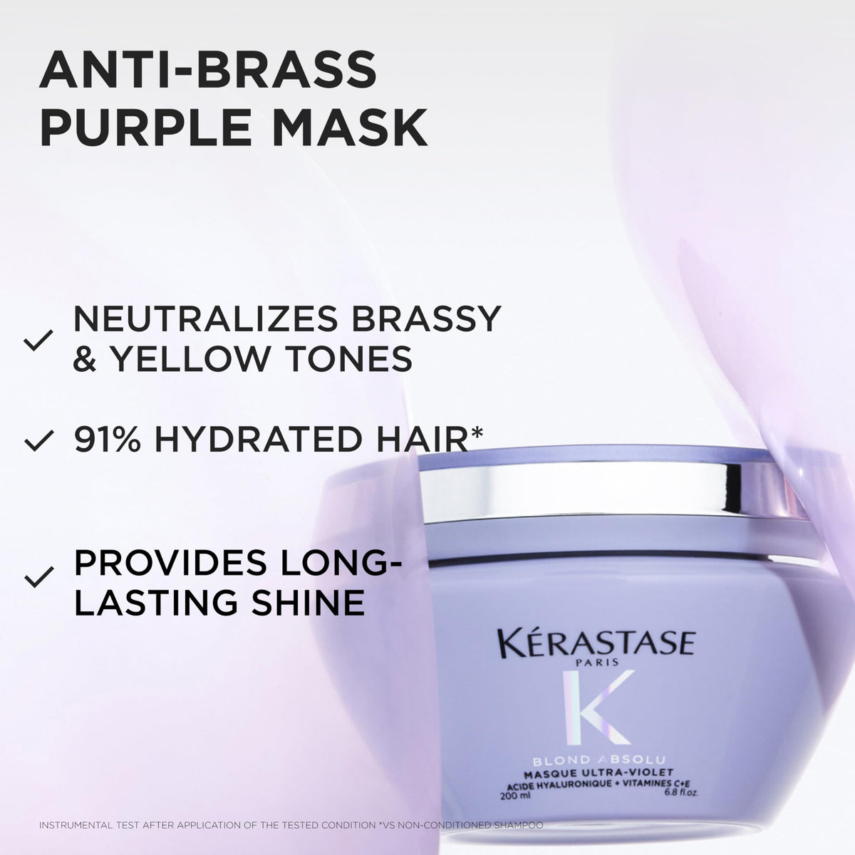 KÉRASTASE close-up texture of purple mask demonstrating pigment-rich conditioning