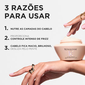 KÉRASTASE rinsed hair showing smooth, shiny results after use