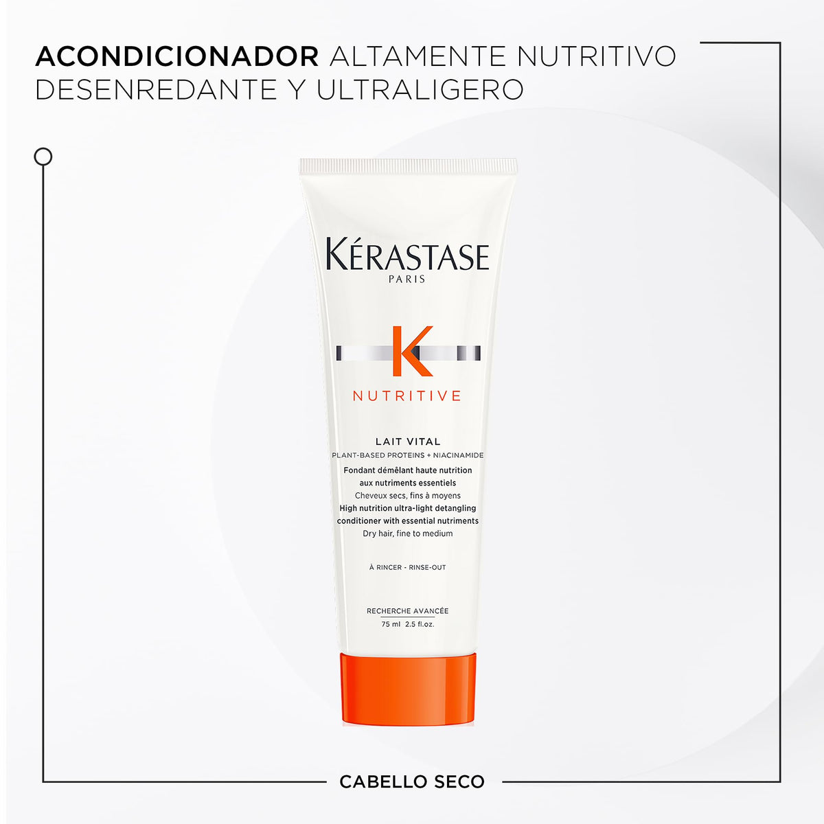 KÉRASTASE conditioner close-up on hair demonstrating detangling benefit