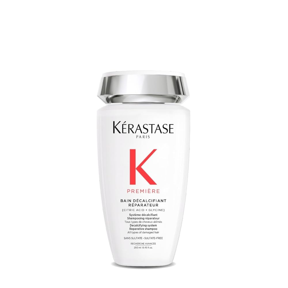 KÉRASTASE front bottle view showing product and clear branding, highlights repair benefits