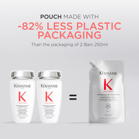 KÉRASTASE before and after hair showing smoother, stronger-looking strands
