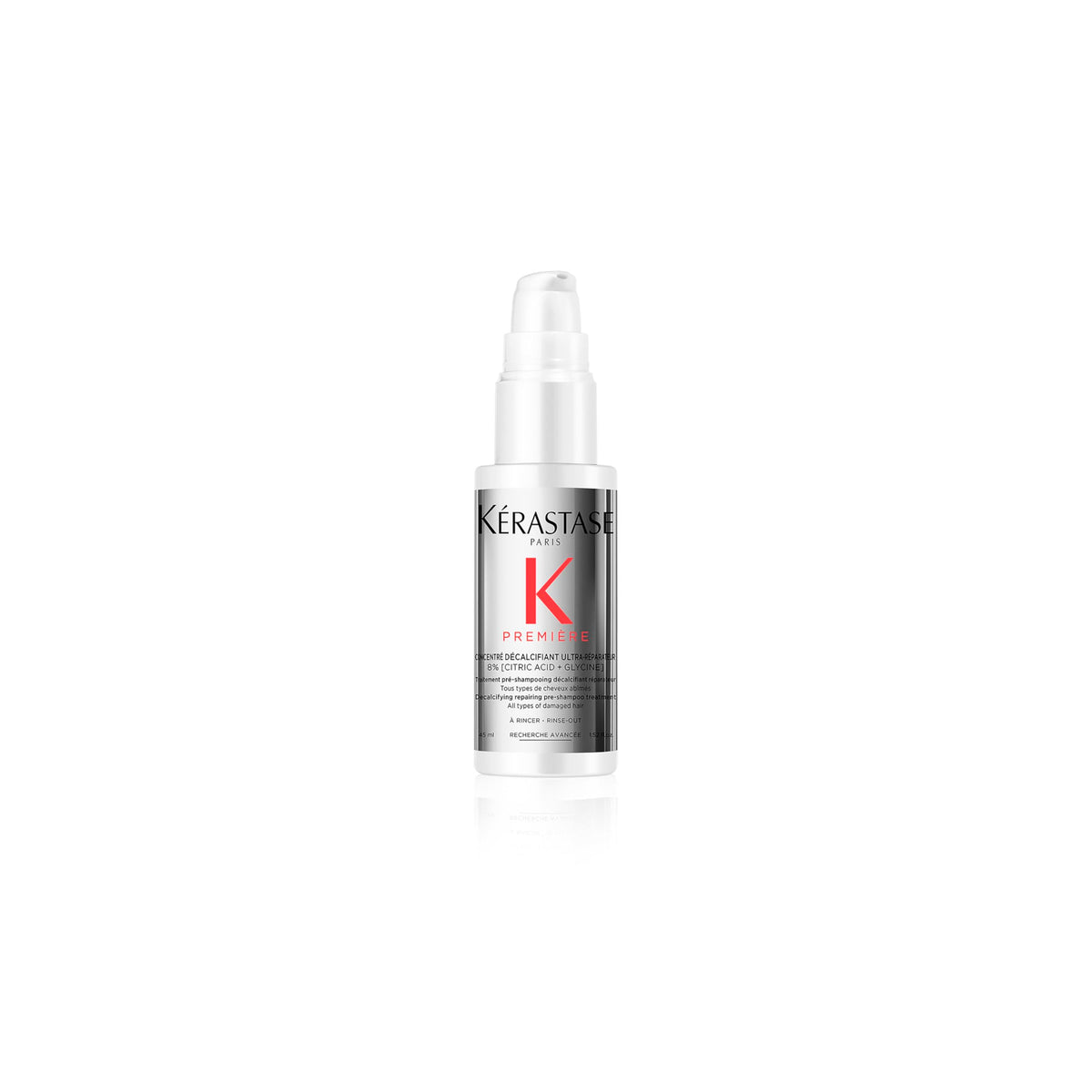 KÉRASTASE front packaging of Première Repair pre-shampoo showing product identity and travel size benefit