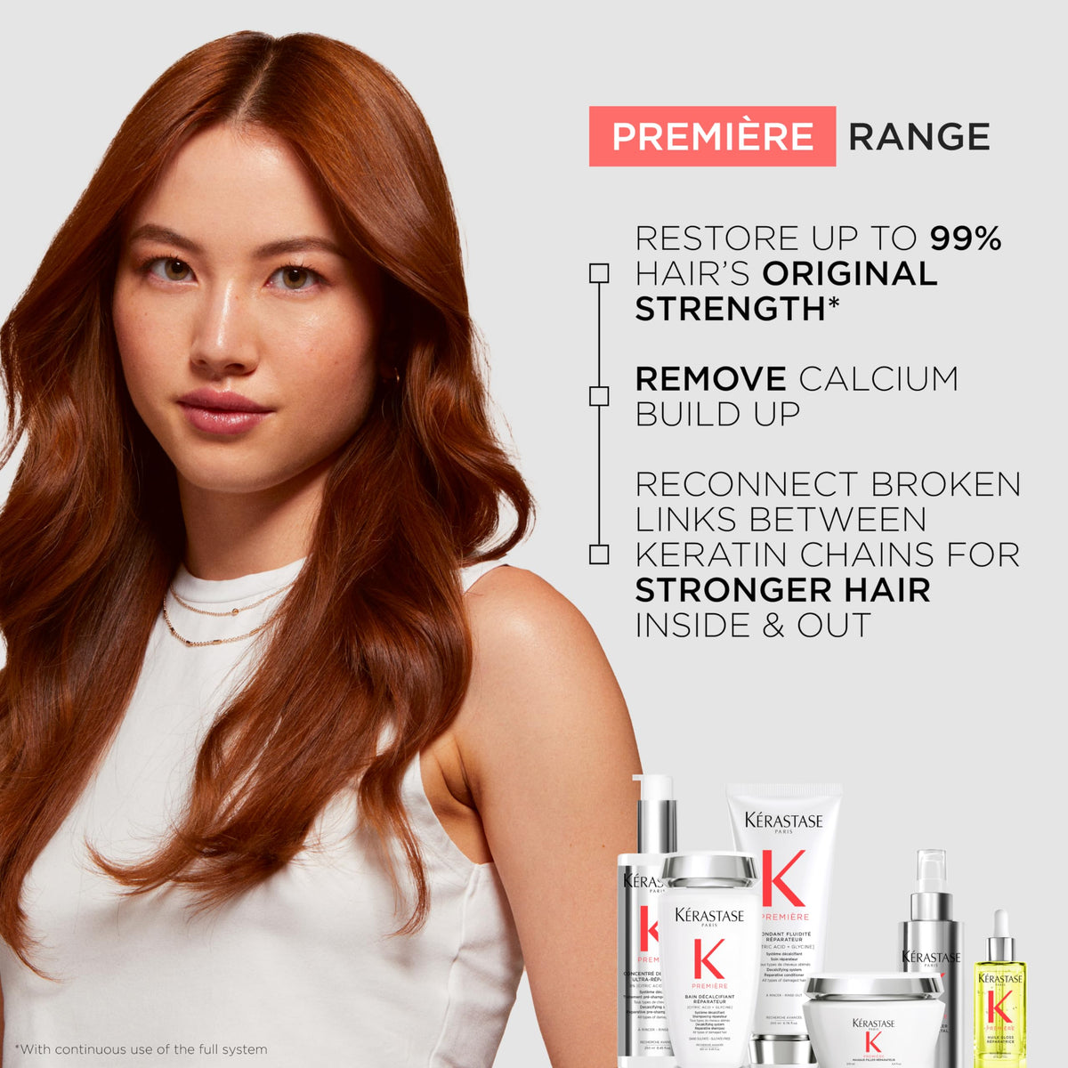 KÉRASTASE paired with repairing conditioner showing combined routine benefits